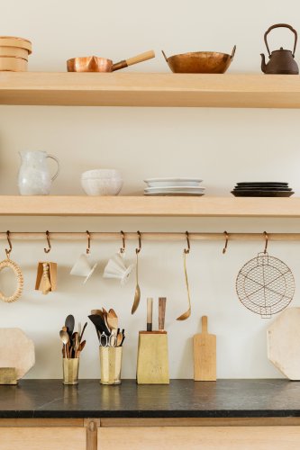 brass cutlery and pots