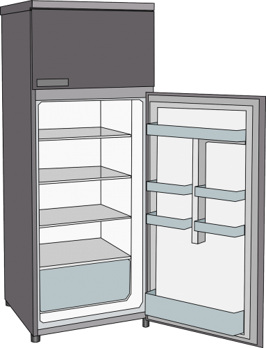 digital image of open fridge